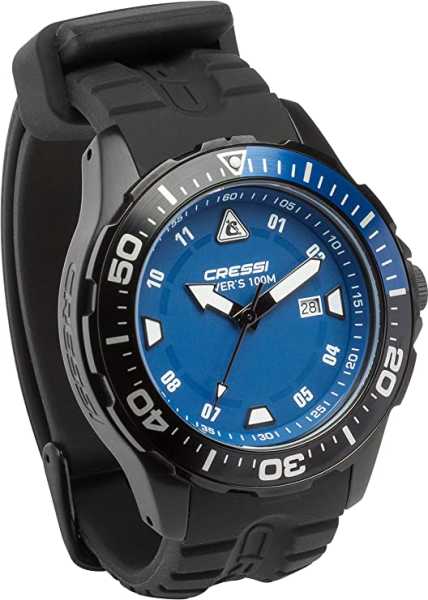 ���� Cressi MANTA WATCH 100m BLACK BLACK BLUE ��� ��������� �����, ������ � ��������� �������� �������.��
