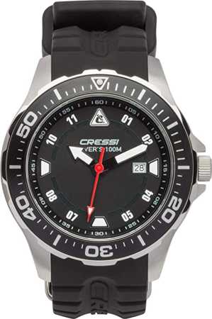 ���� Cressi MANTA WATCH 100m BLACK BLACK SILVER CASE ��� ��������� �����, ������ � ��������� �������� �������.��
