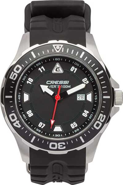 ���� Cressi MANTA WATCH 100m BLACK BLACK SILVER CASE ��� ��������� �����, ������ � ��������� �������� �������.��